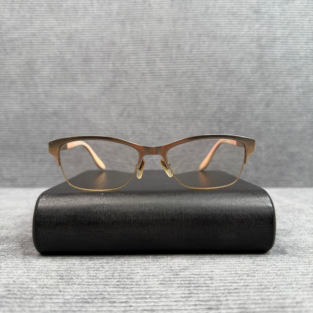 Marc by Marc Jacobs Gold Burgundy Cat Eye Semi Rimless Y2K Eyeglasses Frames